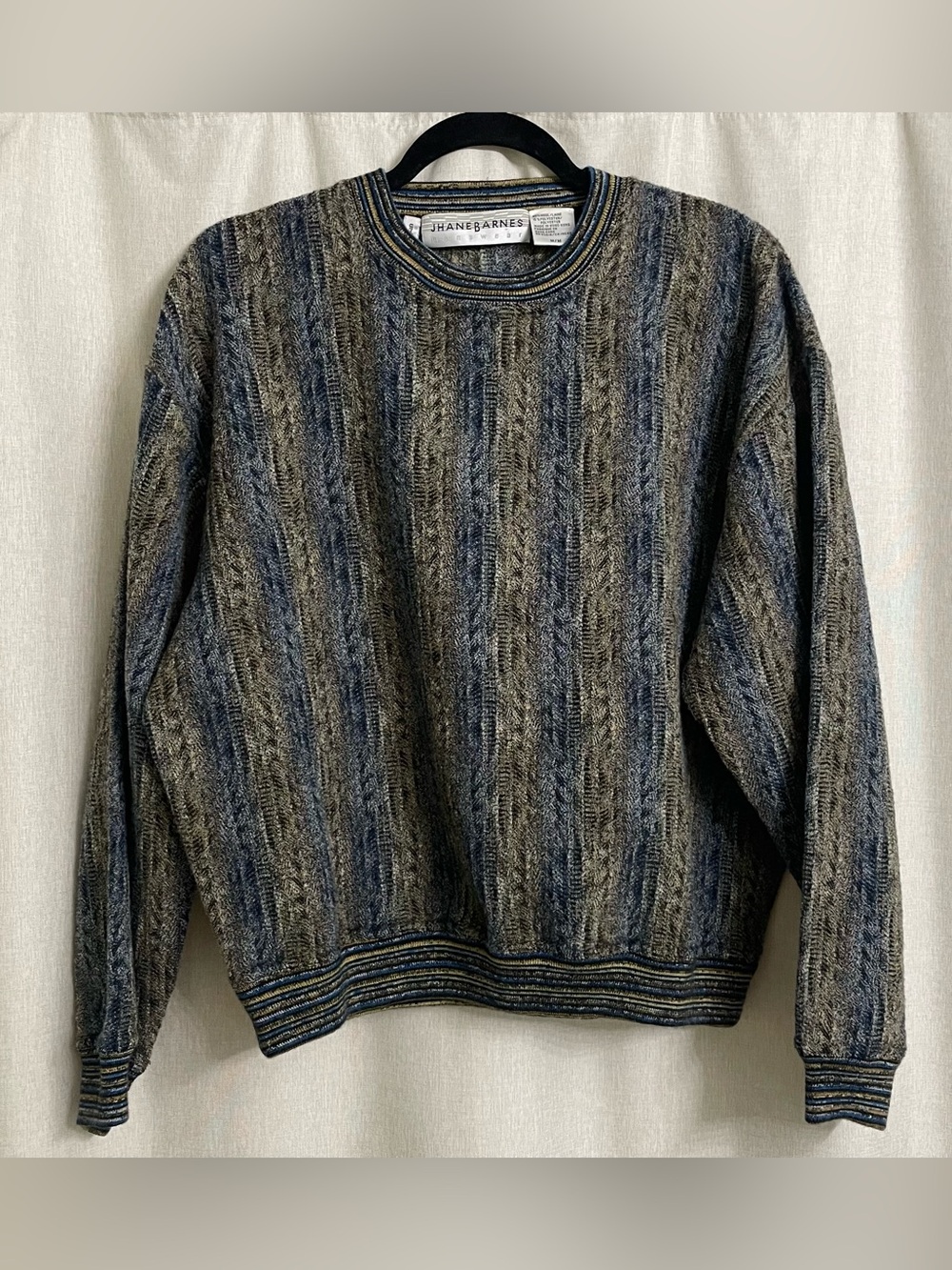 Vintage Jhane Barnes Wool Textured Knit Crewneck Sweater 90s Men’s M